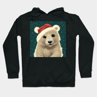 Cute Baby Polar Bear in Santa Hat Hoodie